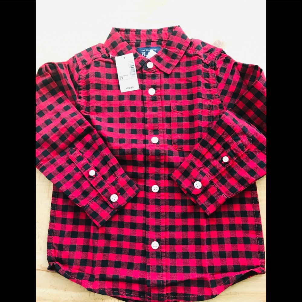 Children’s Place Button Down Plaid Shirt 3T